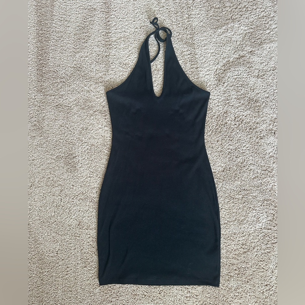 Elegant Black Halter Dress
